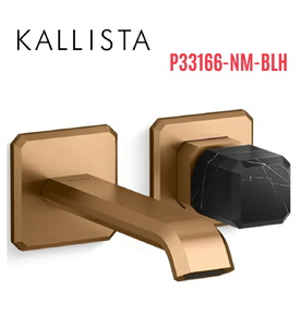 Vòi chậu lavabo gắn tường - đá đen - màu đồng Kallista P33166-NM-BLH