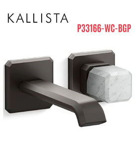 Vòi chậu lavabo gắn tường - đá trắng - màu đen Kallista P33166-WC-BGP