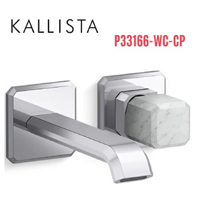Vòi chậu lavabo gắn tường - đá trắng - màu chrome Kallista P33166-WC-CP