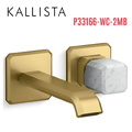 Vòi chậu lavabo gắn tường - đá trắng - màu đồng Kallista P33166-WC-2MB