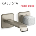 Vòi chậu lavabo gắn tường - đá trắng - màu nickel Kallista P33166-WC-BN