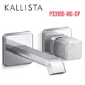 Vòi chậu lavabo gắn tường - đá trắng - màu chrome Kallista P33166-WC-CP