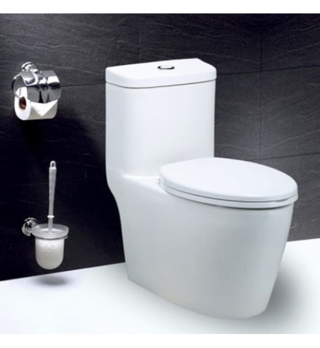 Bồn cầu 1 khối xả nhấn đôi nắp êm Caesar CD1375 (C1375C-PW)