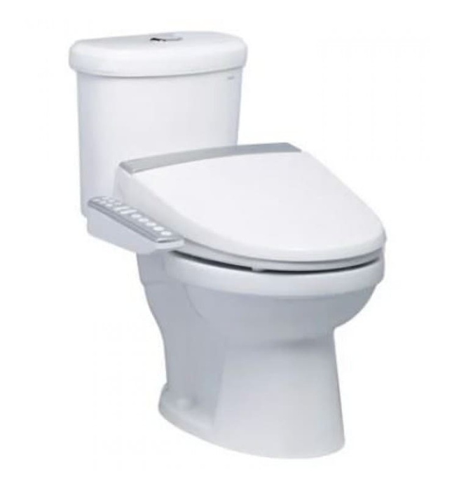 Bồn cầu 2 khối nắp điện tử Caesar CD1338+TAF200H