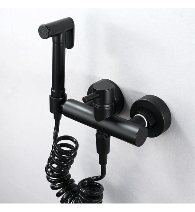 Vòi xịt vệ sinh nóng lạnh màu đen Miken F-7501B