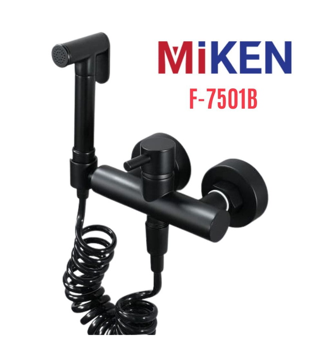 Vòi xịt vệ sinh nóng lạnh màu đen Miken F-7501B