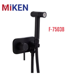 Vòi xịt vệ sinh nóng lạnh âm tường màu đen Miken F-7503B 