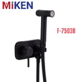 Vòi xịt vệ sinh nóng lạnh âm tường màu đen Miken F-7503B 