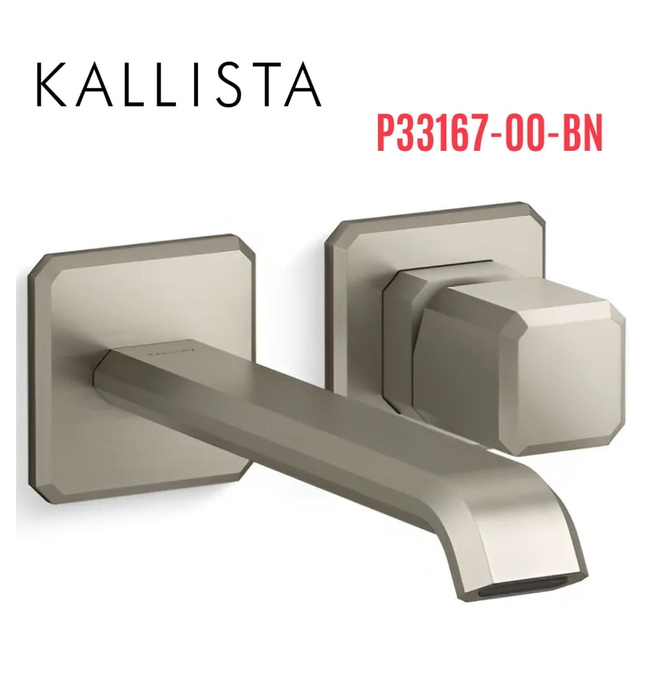 Vòi chậu lavabo gắn tường vòi dài màu nickel Kallista P33167-00-BN