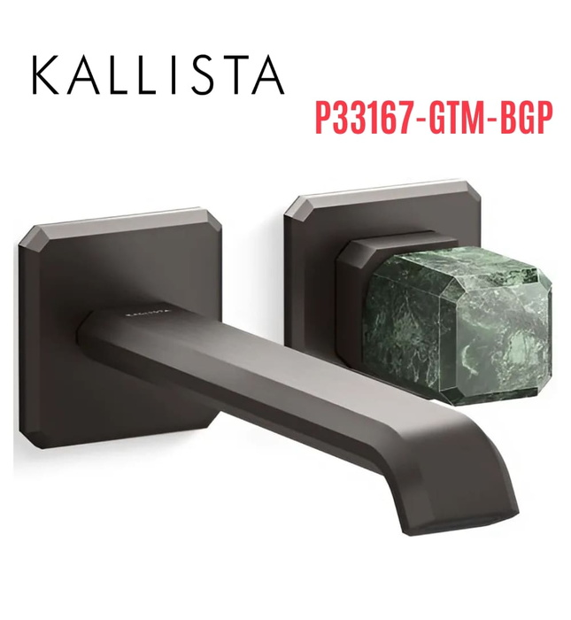 Vòi chậu lavabo cổ dài - đá xanh - màu đen Kallista P33167-GTM-BGP