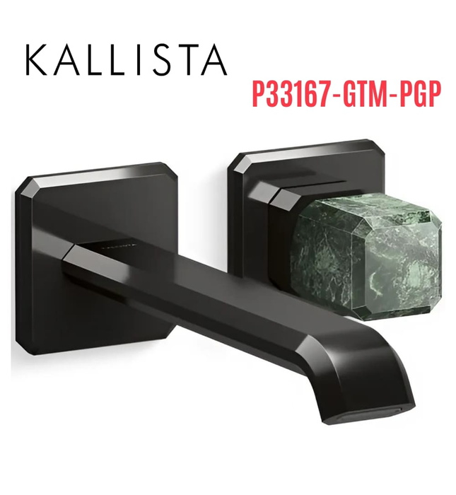 Vòi chậu lavabo cổ dài - đá xanh - màu đen Kallista P33167-GTM-PGP