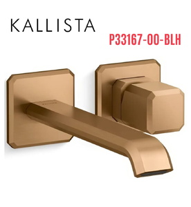 Vòi chậu lavabo gắn tường vòi dài màu đồng Kallista P33167-00-BLH