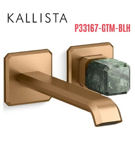Vòi chậu lavabo cổ dài - đá xanh - màu đồng Kallista P33167-GTM-BLH