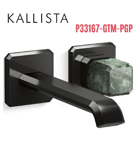 Vòi chậu lavabo cổ dài - đá xanh - màu đen Kallista P33167-GTM-PGP