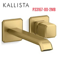 Vòi chậu lavabo gắn tường vòi dài màu đồng Kallista P33167-00-2MB