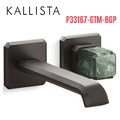 Vòi chậu lavabo cổ dài - đá xanh - màu đen Kallista P33167-GTM-BGP