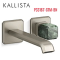 Vòi chậu lavabo cổ dài - đá xanh - màu nickel Kallista P33167-GTM-BN