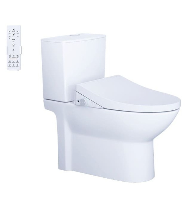 Bồn cầu 2 khối nắp điện tử Caesar CD1340+TAF512H