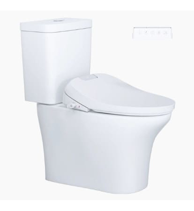 Bồn cầu 2 khối nắp điện tử Caesar CD1341+TAF610H 