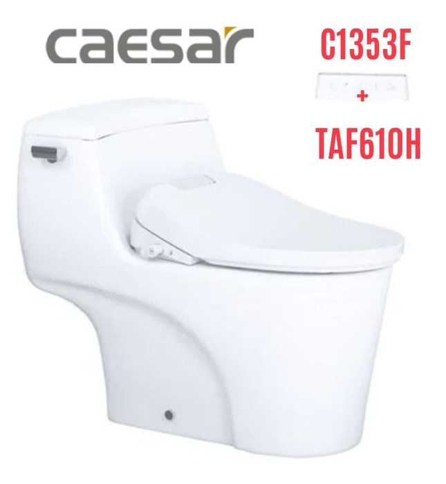 Bồn cầu 1 khối nắp điện tử Caesar C1353F+TAF610H 