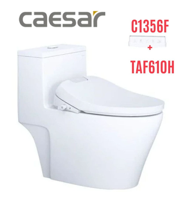 Bồn cầu 1 khối nắp điện tử Caesar C1356F+TAF610H 