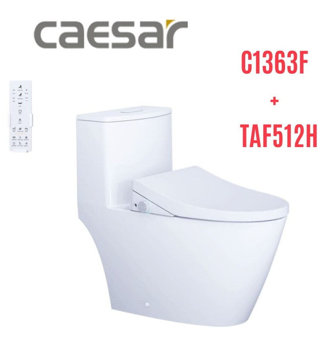Bồn cầu 1 khối nắp điện tử Caesar C1363F+TAF512H 