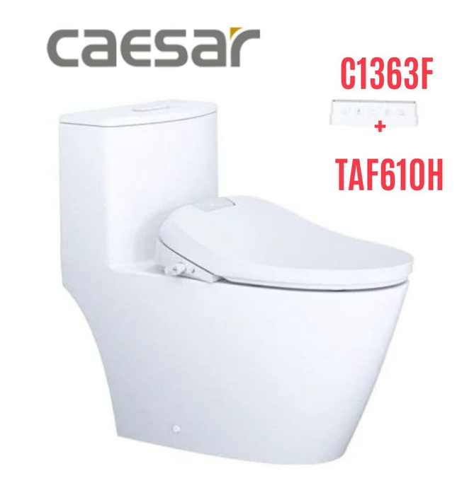 Bồn cầu 1 khối nắp điện tử Caesar C1363F+TAF610H 