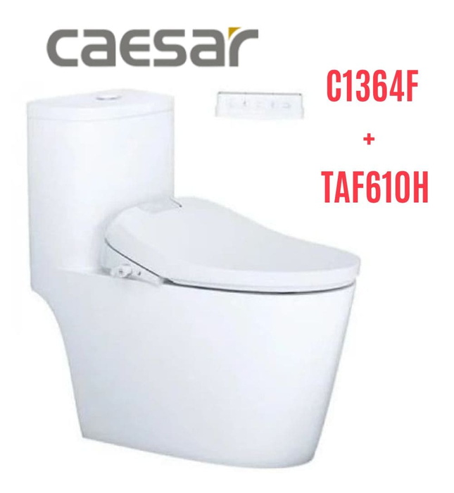 Bồn cầu 1 khối nắp điện tử Caesar C1364F+TAF610H