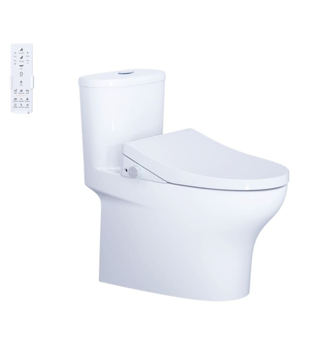 Bồn cầu 1 khối nắp điện tử Caesar C1394F+TAF512H 