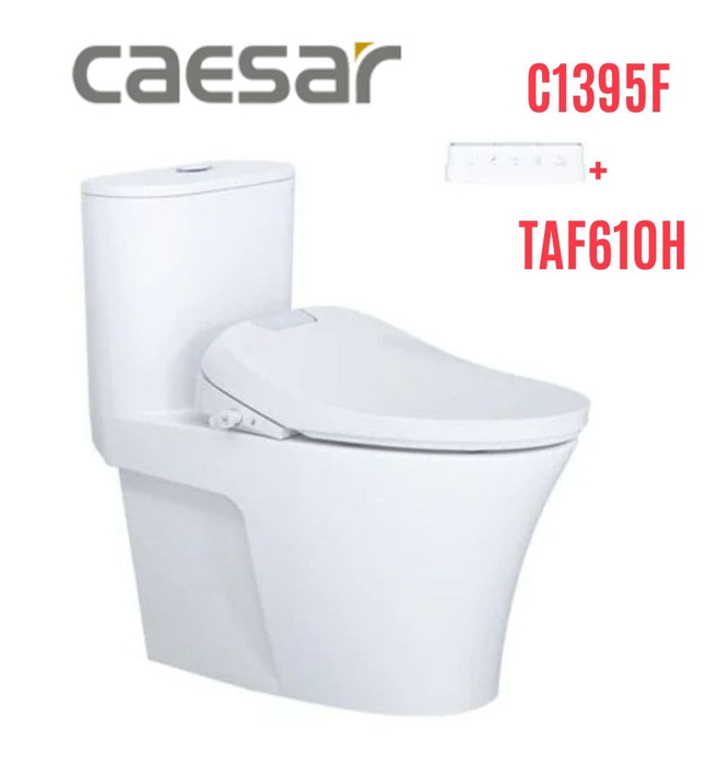 Bồn cầu 1 khối nắp điện tử Caesar C1395F+TAF610H 