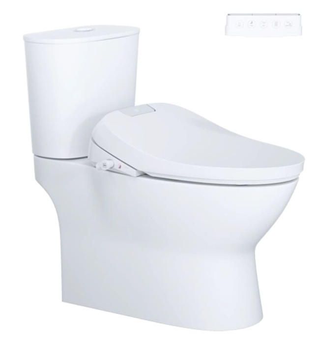 Bồn cầu 2 khối nắp điện tử Caesar CD1320+TAF610H