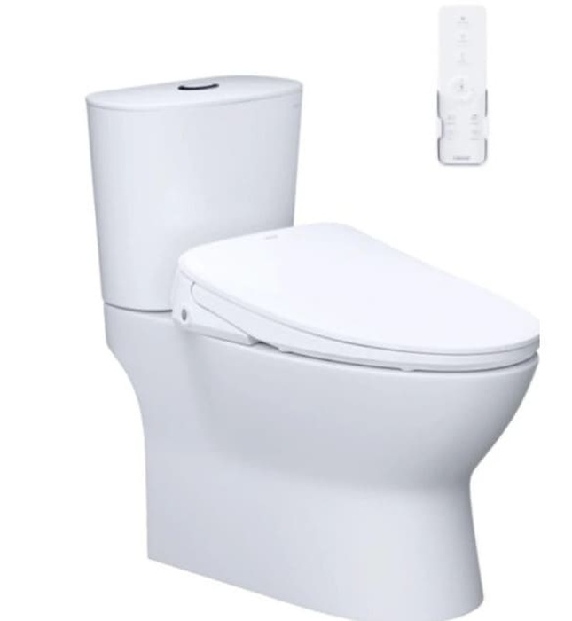 Bồn cầu 2 khối nắp điện tử Caesar CD1320+TAF710H