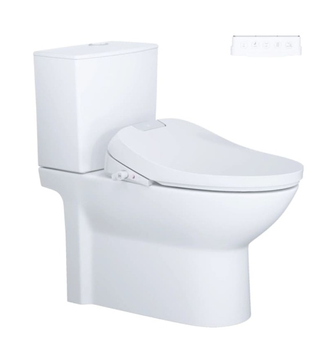 Bồn cầu 2 khối nắp điện tử Caesar CD1340+TAF610H 