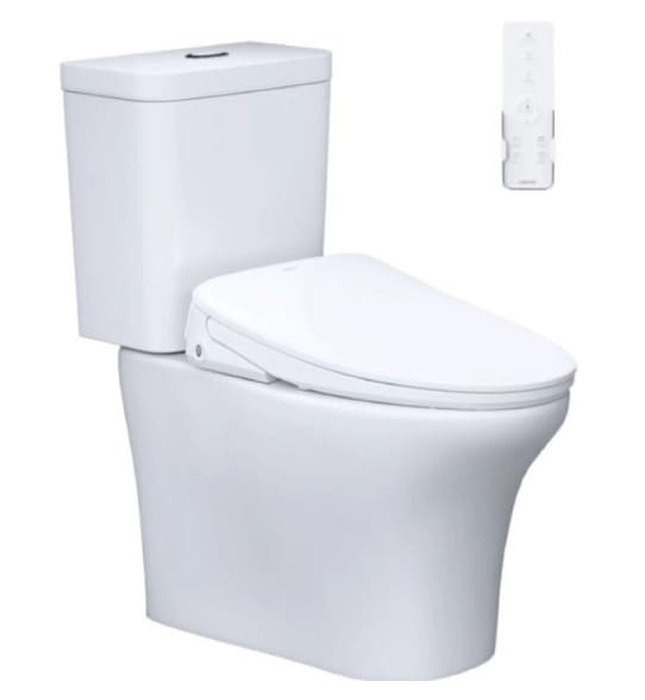 Bồn cầu 2 khối nắp điện tử Caesar CD1341+TAF710H 