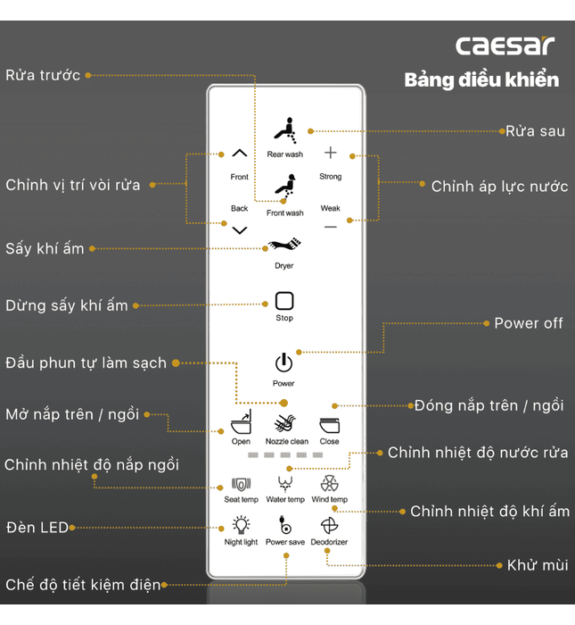 Bồn cầu 1 khối nắp điện tử Caesar C1356F+TAF512H 