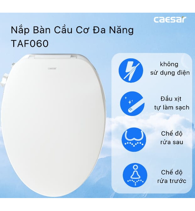Bồn cầu 1 khối nắp rửa cơ Caesar C1356F+TAF060 