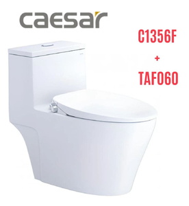 Bồn cầu 1 khối nắp rửa cơ Caesar C1356F+TAF060 