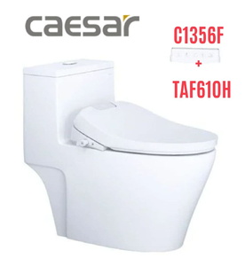 Bồn cầu 1 khối nắp điện tử Caesar C1356F+TAF610H 