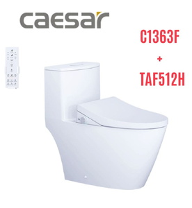 Bồn cầu 1 khối nắp điện tử Caesar C1363F+TAF512H 