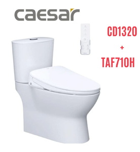 Bồn cầu 2 khối nắp điện tử Caesar CD1320+TAF710H