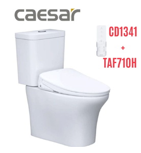 Bồn cầu 2 khối nắp điện tử Caesar CD1341+TAF710H 