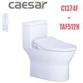 Bồn cầu 1 khối nắp điện tử Caesar C1374F+TAF512H