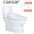 Bồn cầu 2 khối nắp điện tử Caesar CD1320+TAF610H