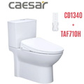Bồn cầu 2 khối nắp điện tử Caesar CD1340+TAF710H 