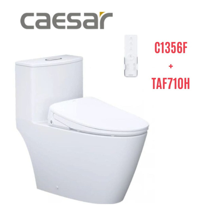 Bồn cầu 1 khối nắp điện tử Caesar C1356F+TAF710H 