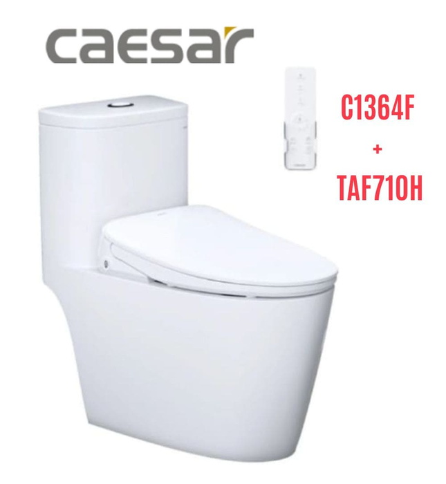 Bồn cầu 1 khối nắp điện tử Caesar C1364F+TAF710H 