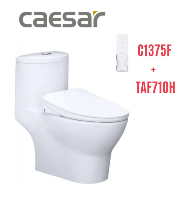 Bồn cầu 1 khối nắp điện tử Caesar C1375F+TAF710H 