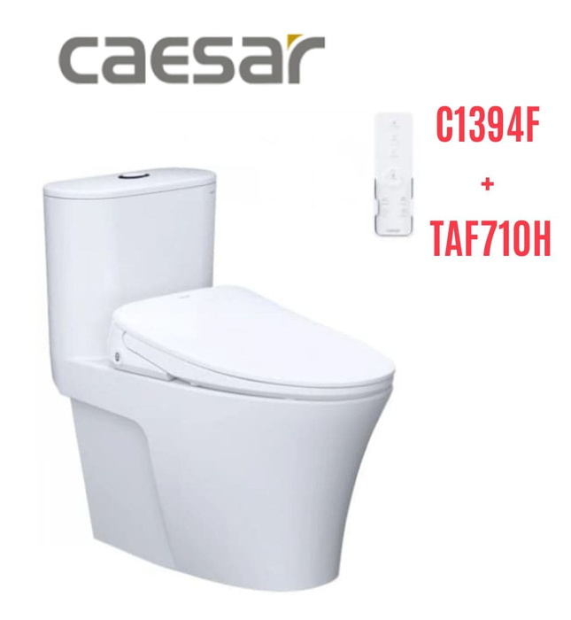 Bồn cầu 1 khối nắp điện tử Caesar C1394F+TAF710H 