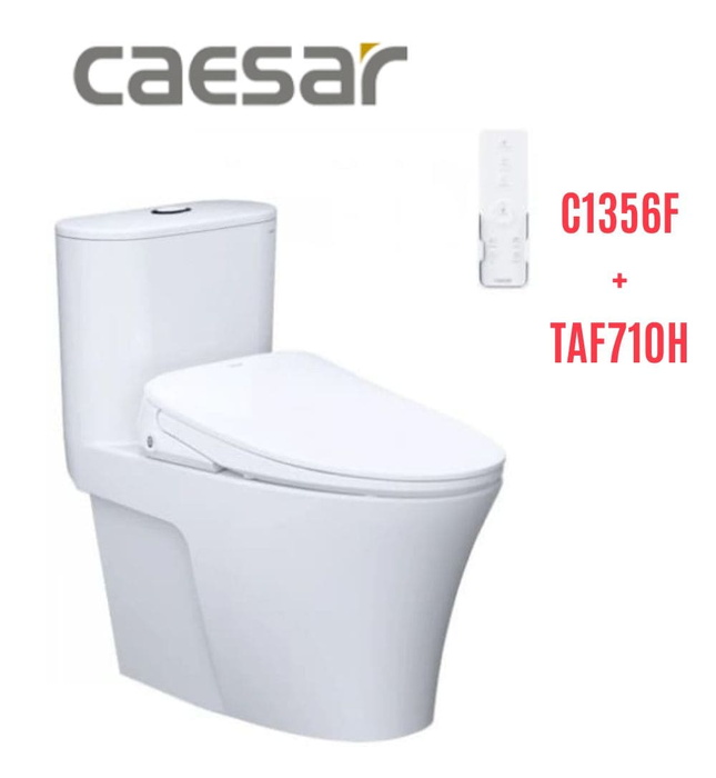 Bồn cầu 1 khối nắp điện tử Caesar C1395F+TAF710H 