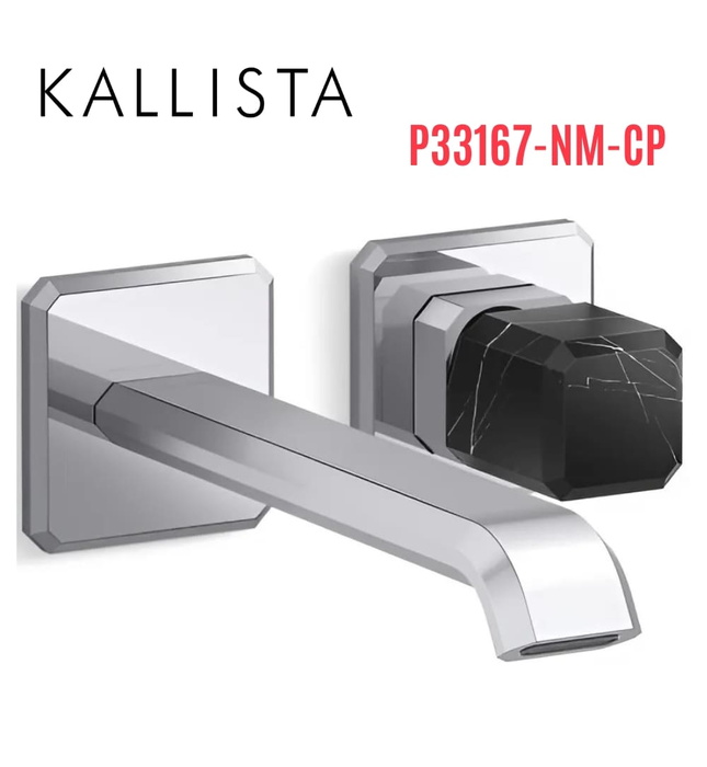 Vòi chậu lavabo cổ dài - đá đen - màu chrome Kallista P33167-NM-CP